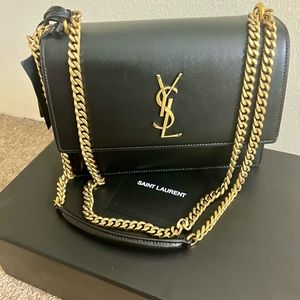 YSL Sunset Medium Chain Bag in Smooth Leather